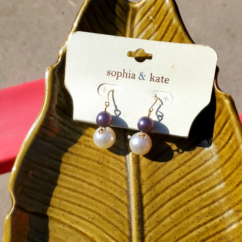 New Purple & Pearl Women earrings